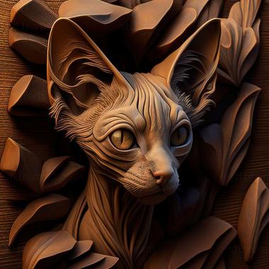 3D model Lykoi cat (STL)